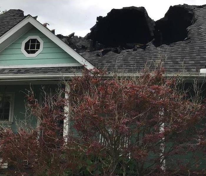 outside photo of roof damage